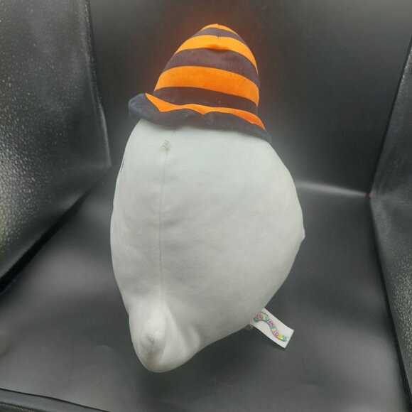 Halloween BOO! Squishmallow Ghost w/Black & Orange Witch Hat 10" Plush Doll - Picture 3 of 10